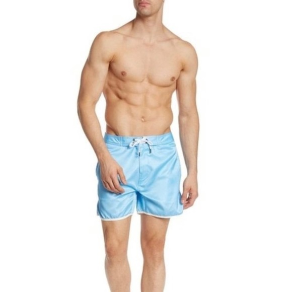 Onia NWT Men's 5" Swim Trunks Board Shorts Zip Fly Kayden Blue Size 36 - Picture 10 of 10